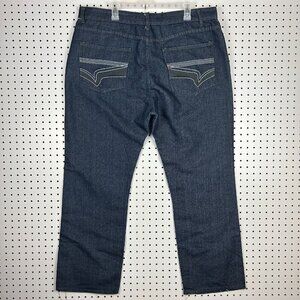 UNCUT Denim Wide Leg Jeans 40x31 Stitched Y2K PUnk‎ Goth Streetwear Skate Baggy